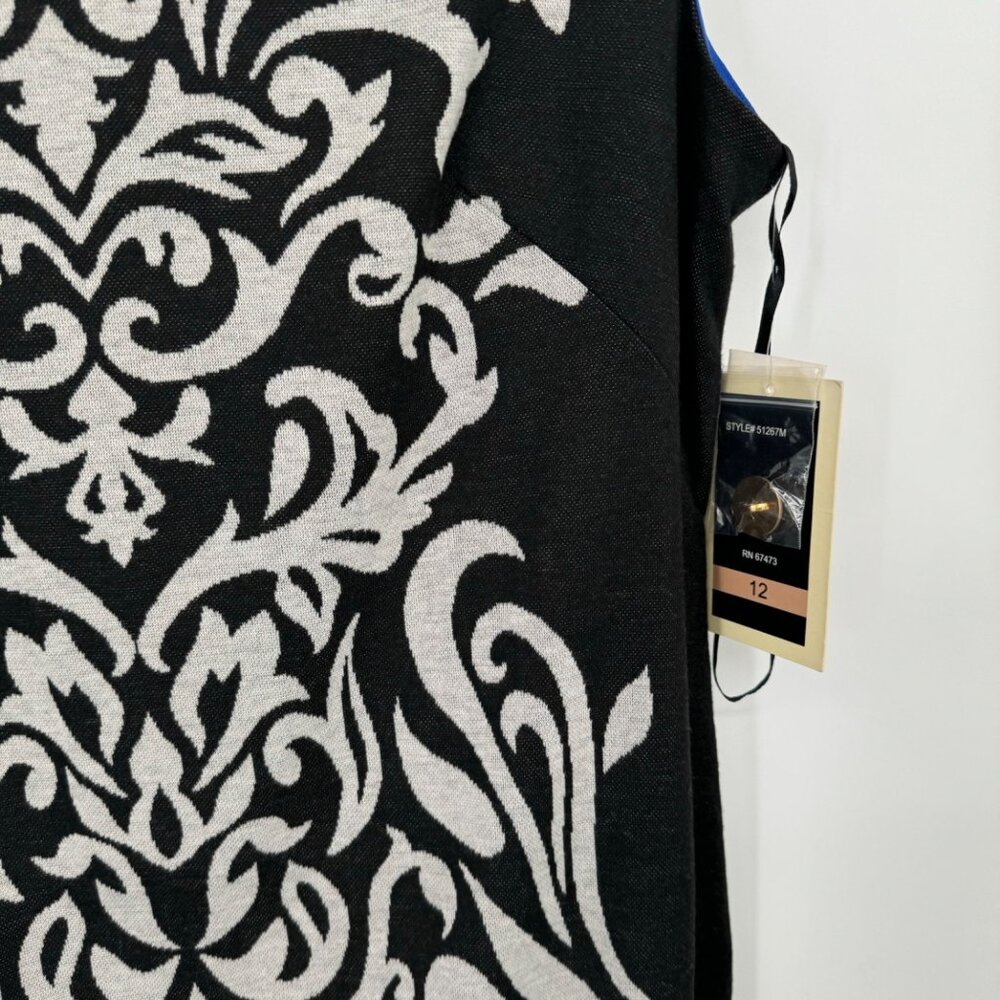 Jillian Taylor Women's Black & White Sleeveless Dress Bold Pattern Size 12 new - Picture 3 of 14